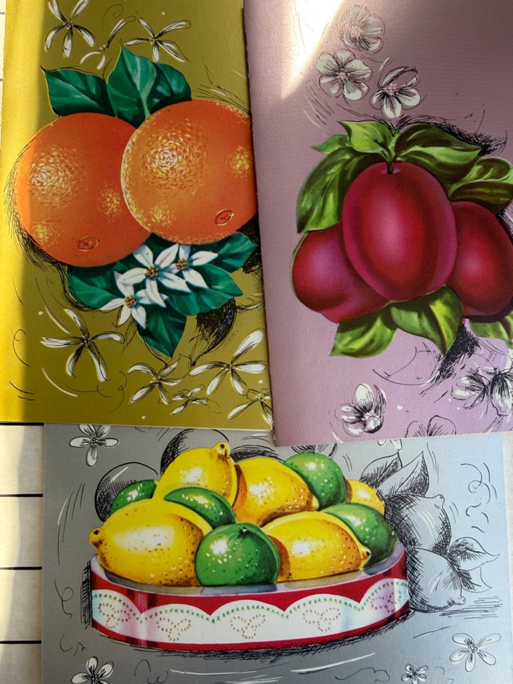 Vintage 1950s Fruit Birthday Cards Lot – 14 Mid Century Birthday/Recipe Cards